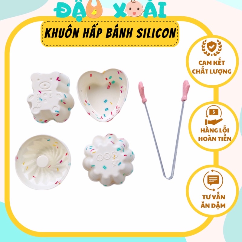 Khuôn bánh Muffin silicon dùng được trong lò nướng ăn dặm cho bé