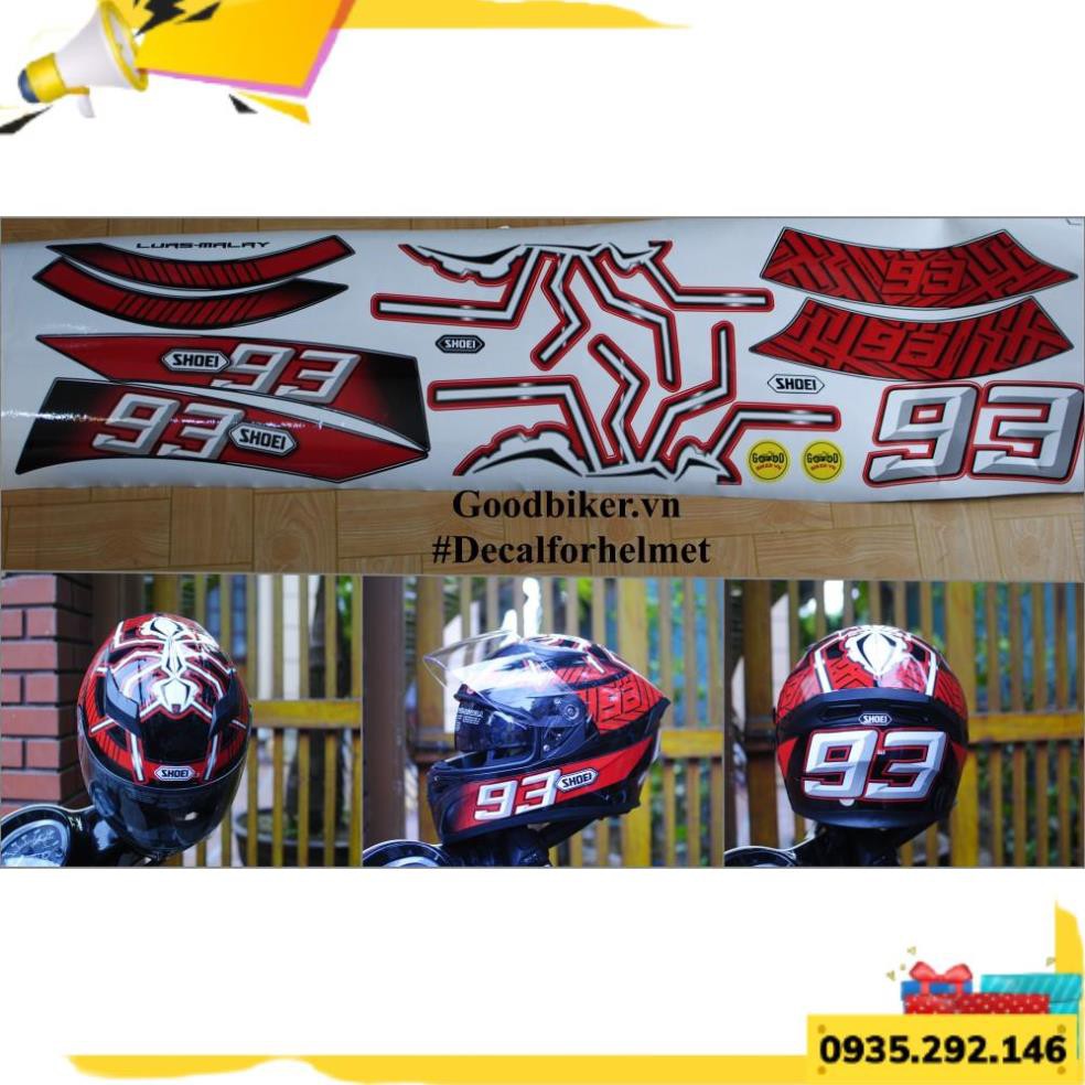 (HÀNG SIÊU ĐỘC LẠ) Tem Fullface Shoei 93