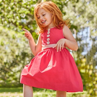 Đầm hè little maven sát nách màu đỏ cho bé hái