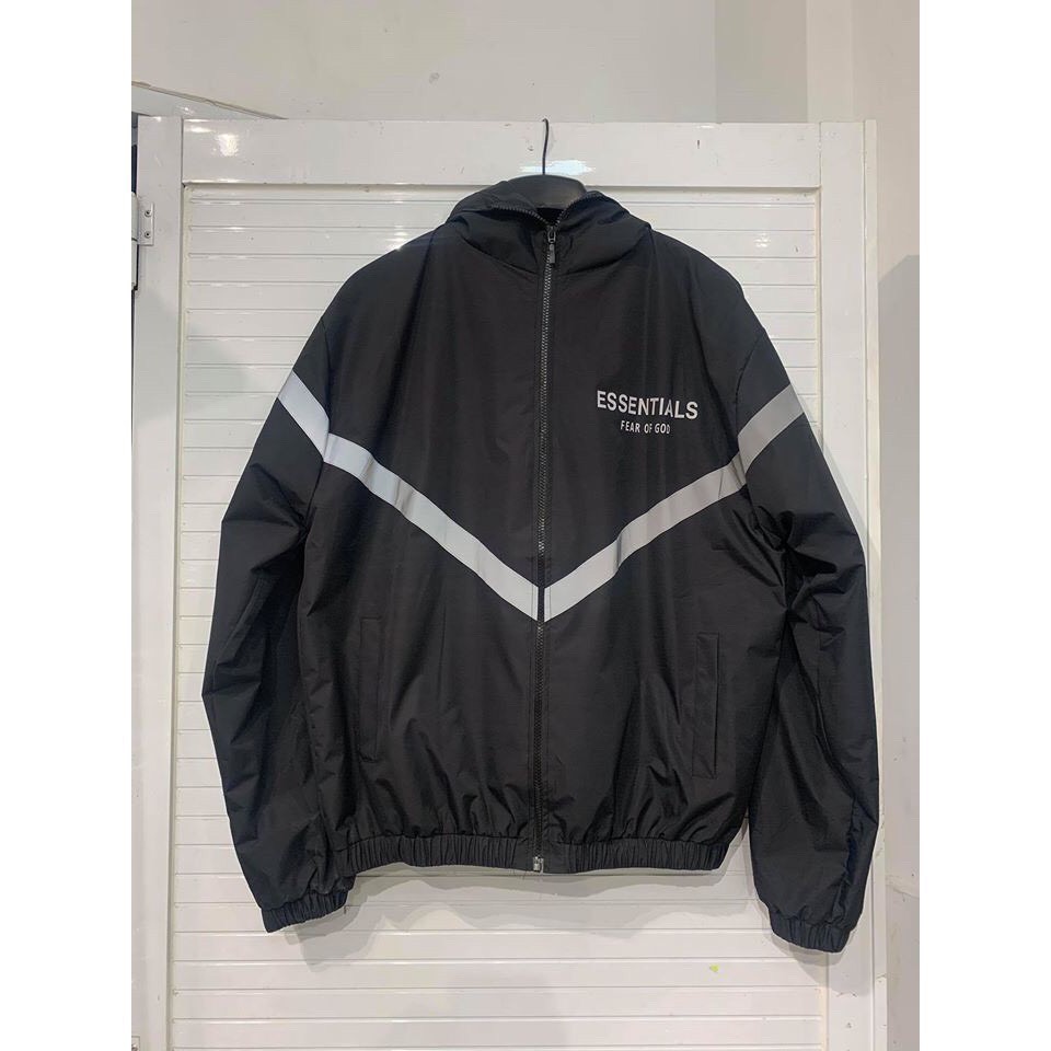 -HÀNG NHẬP KHẨU Áo Khoác Dài Tay Nam Nữ ESSENTIALS FEAR OF GOD Phản Quang Dù 2 Lớp Form Rộng Unisex Thời Trang Casual St