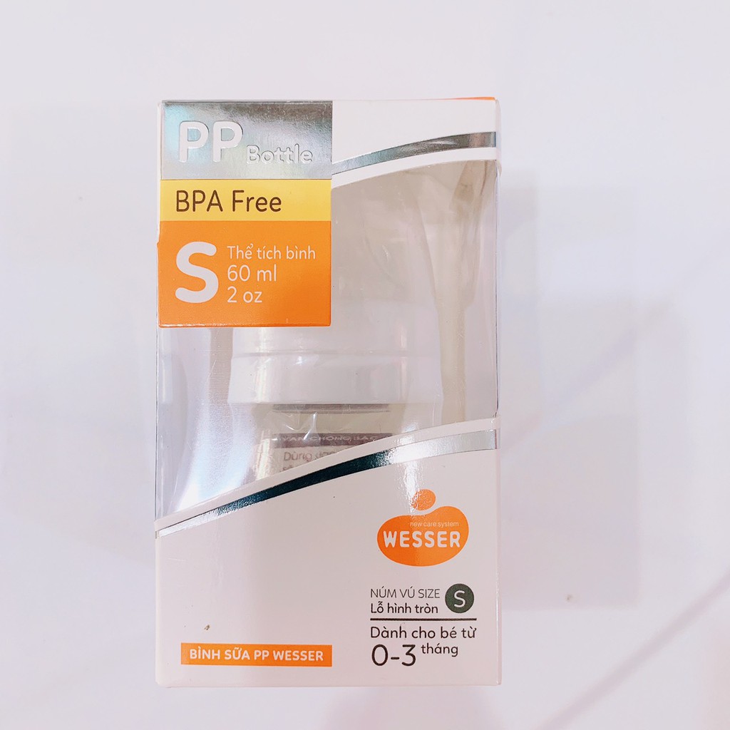 Bình Sữa Wesser NaNo Sliver Có Quai 180ml/260ml/320ml MẪU MỚI