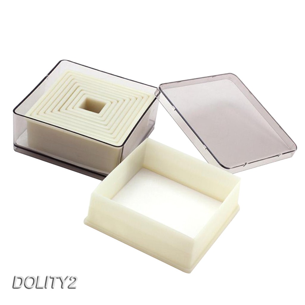 Bộ 2 Khuôn Cắt Bánh Quy Hình Vuông Bằng Nylon Kèm Hộp Đựng 1