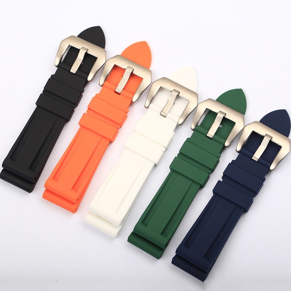 PANERAI Dây Đeo Đồng Hồ Bằng Cao Su Silicone 22mm 24mm Màu Xanh Dương / Xanh Dương / Trắng Chống Thấm Nước