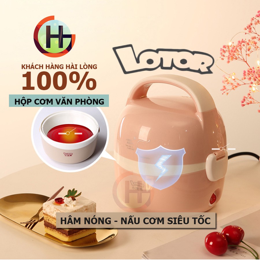 HỘP CƠM CẮM ĐIỆN VĂN PHÒNG LOTOR HAI TẦNG GIỮ NHIỆT DUNG TÍCH 1,3L
