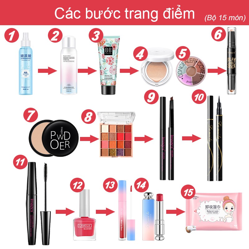  Bộ trang điểm 15 món cao cấp-URBXXM-T15+URB6SZX-01 | BigBuy360 - bigbuy360.vn