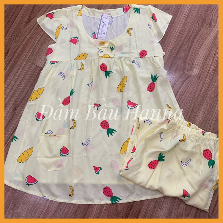 Để tham khảo nhiều mẫu của shop HANNA các bạn vào shop shopee.vn/dambauhanna Đồ Bộ bầu và sau sinh free size từ 40-60kg