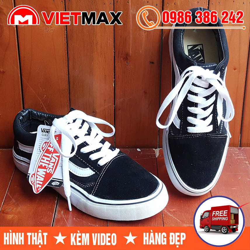 ⚡[MŨI NHUNG + DA LỘN] Giày Thể Thao Old Skool Đen Trắng Nam Nữ | BigBuy360 - bigbuy360.vn