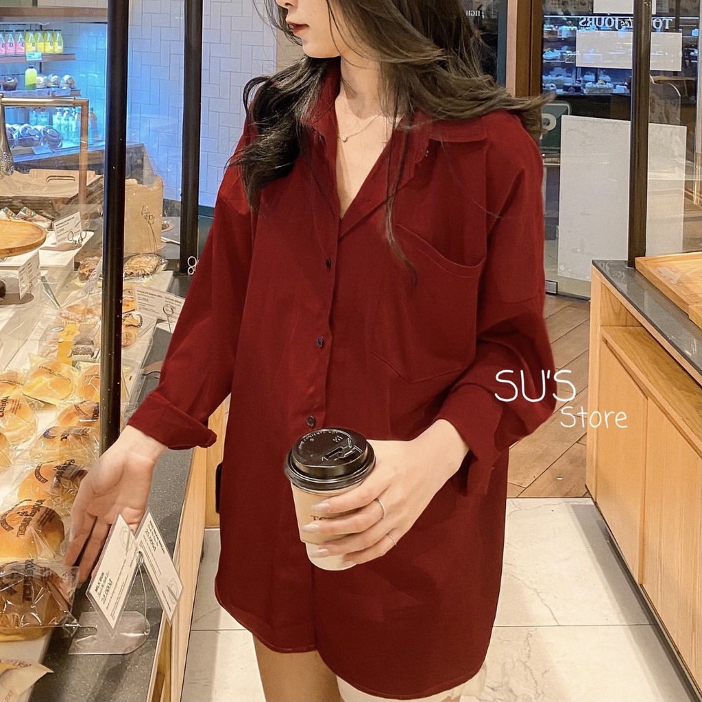 Áo sơ mi voan trơn túi trước A1660 SUSTORE