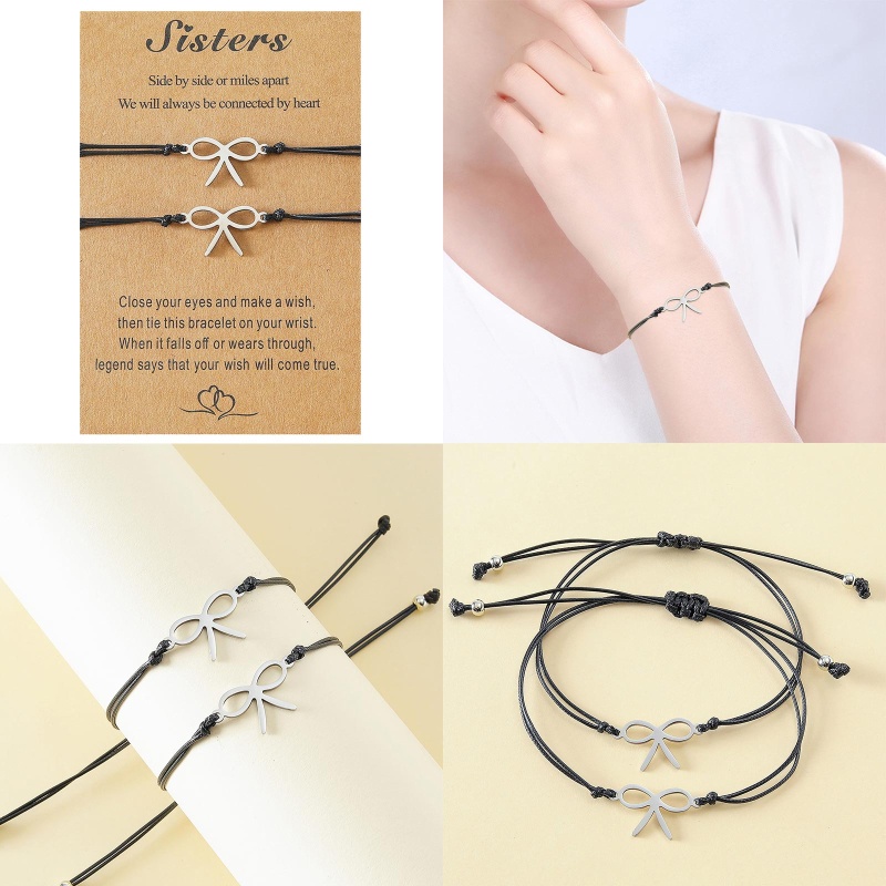 Set 2 Vòng Tay Handmade Thắt Nơ Xinh Xắn Thời Trang Cho Nữ