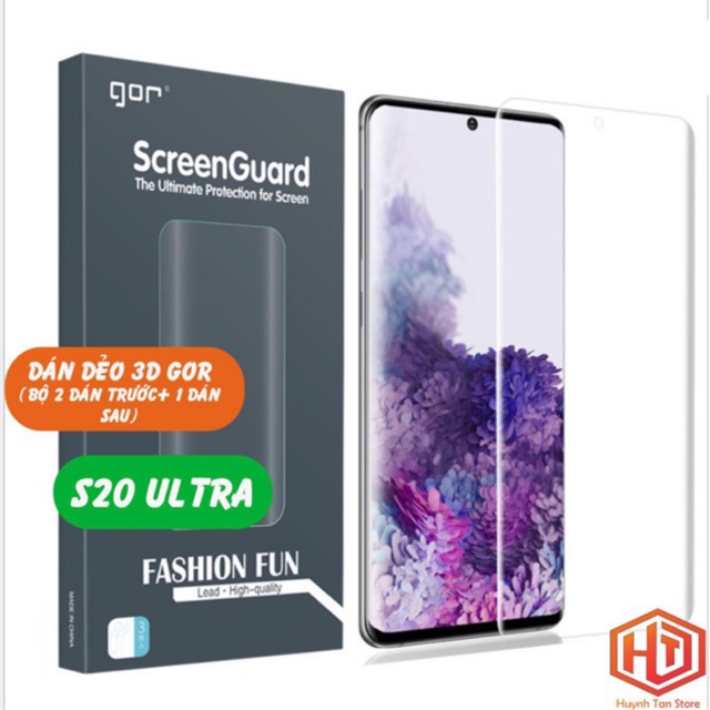 Dán dẻo 3D Samsung S20 Ultra boa cạnh GOR ( Bộ 3 miếng trước)