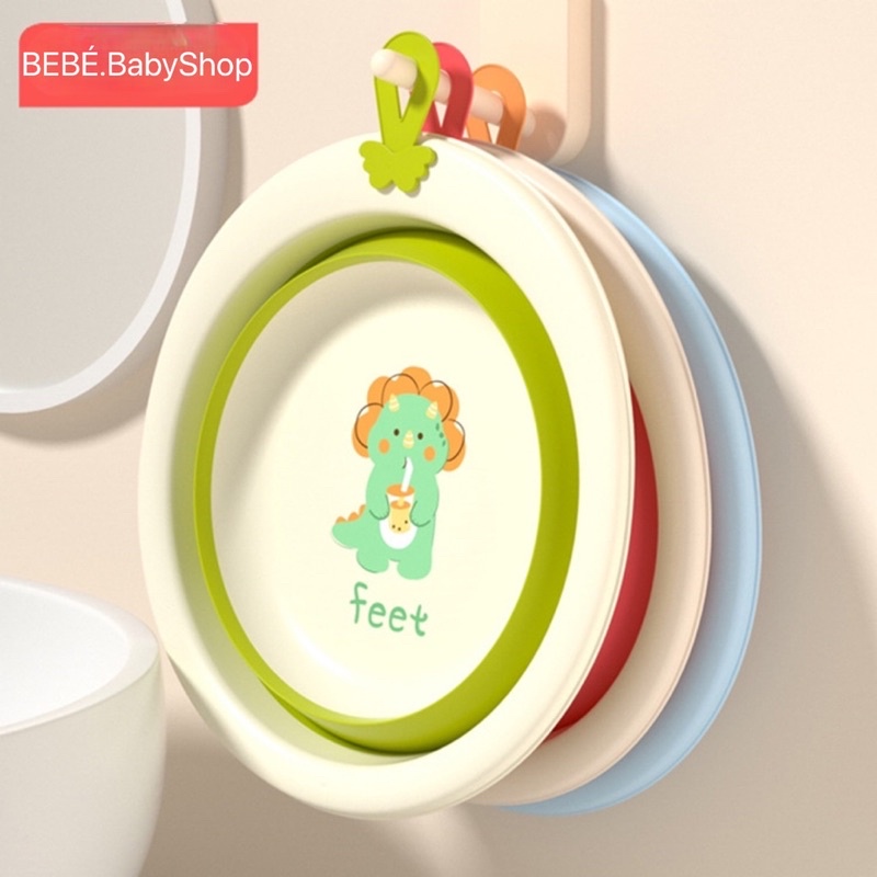 Chậu rửa mặt gấp gọn treo tường cho bé