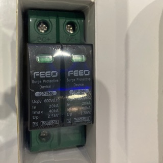 Chống Sét Lan Truyền DC 600VDC FEEO FSP-D40, Bảo vệ hệ thống pin mặt trời,cắt lọc sét,Chống sét pin mặt trời một chiều!