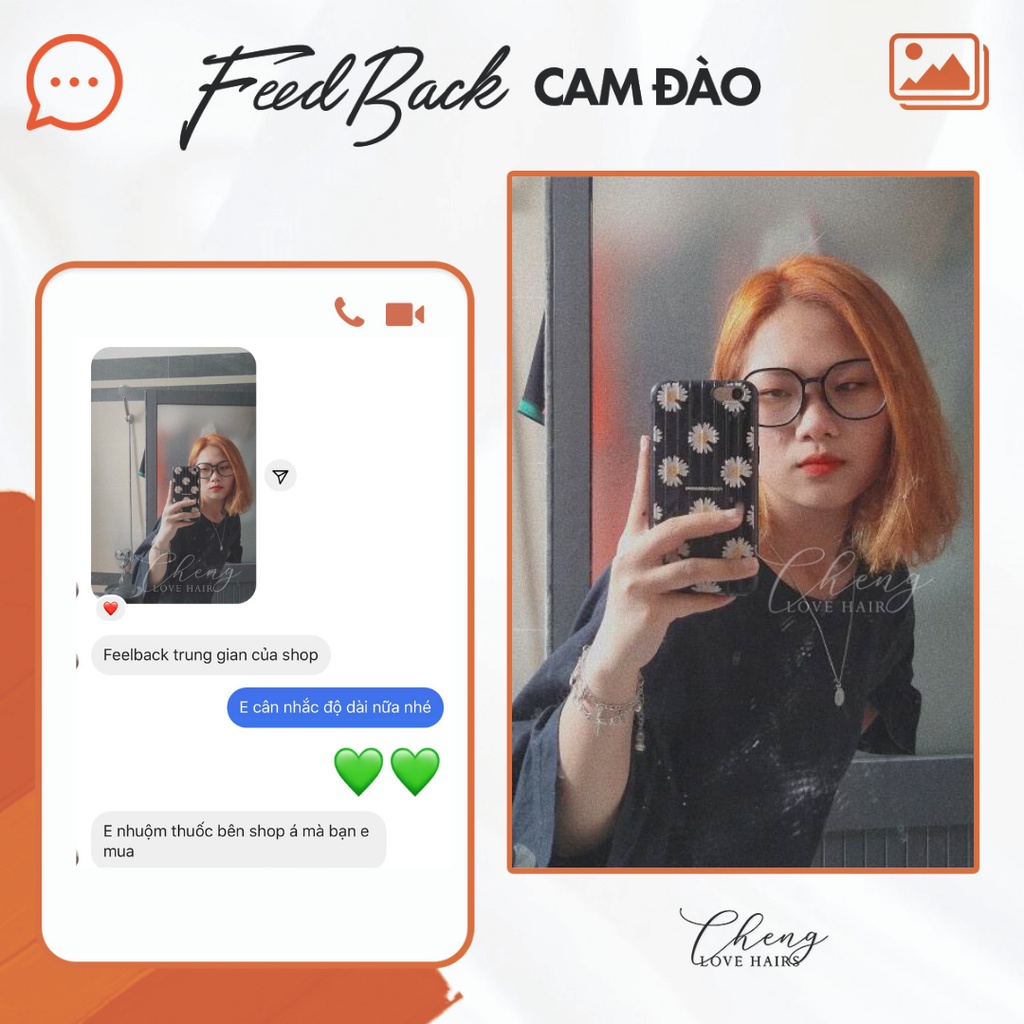 Thuốc nhuộm tóc màu CAM ĐÀO- ORANGE PEACH Chenglovehairs, Chengloveshair, Chengloveshairs, Chenglovehair