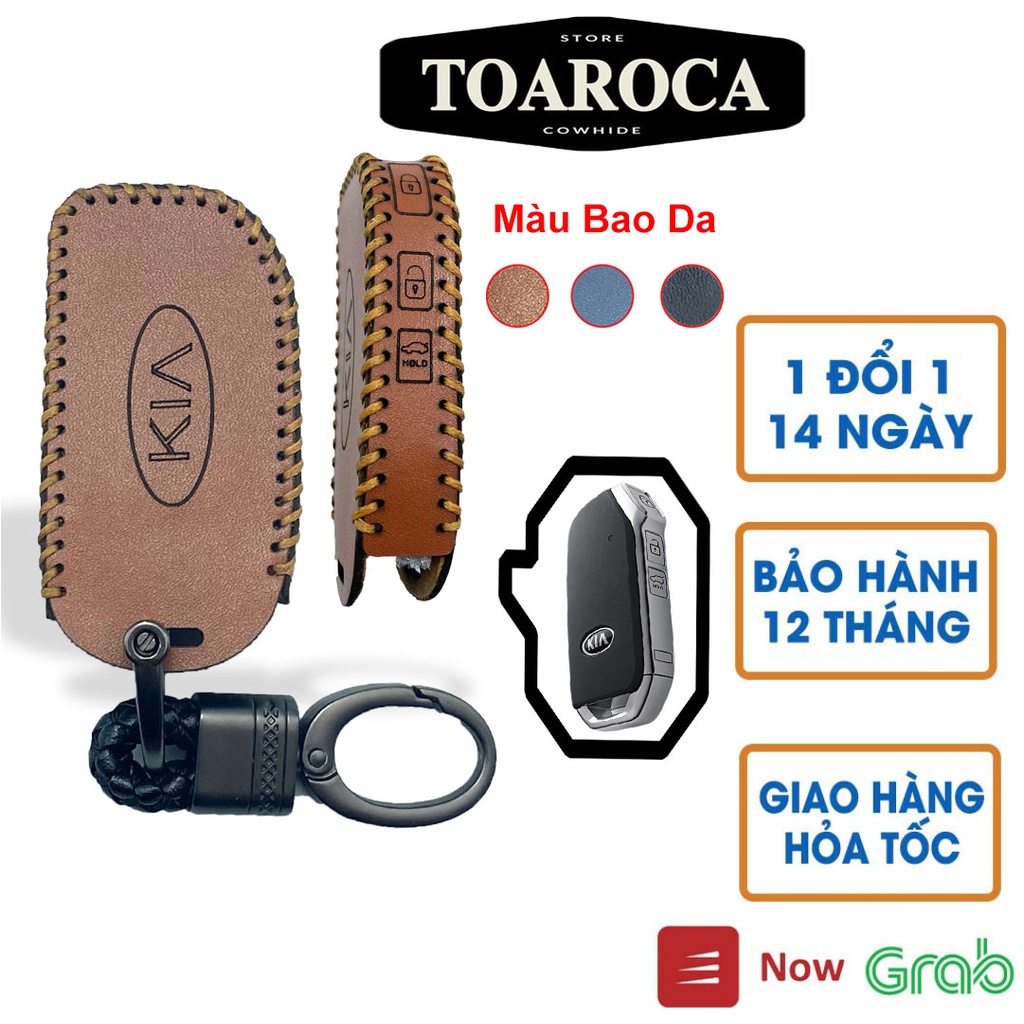 Bao Da Chìa Khóa Smartkey Ô Tô Kia Cerato 2019, Cerato 2020, Corento 2021 Da Bò Cao Cấp Handmade Toaroca