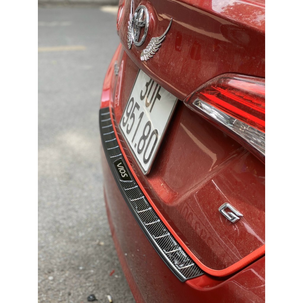 Trọn bộ ốp bậc cửa, bậc cốp Vios 2019, 2020, 2021 mẫu Vân cacbon