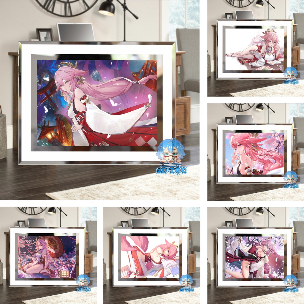 Khung ảnh kính Yae Miko (11) game Genshin Impact  by 2D Tộc Shop