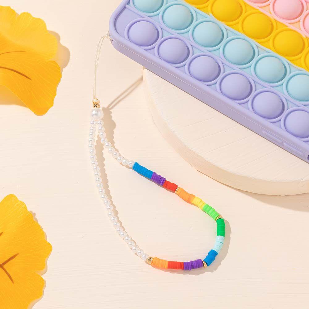 Glees Dây Đeo Điện Thoại Xỏ Hạt Acrylic Nhiều Màu Chống Thất Lạc Phong Cách Bohemia
