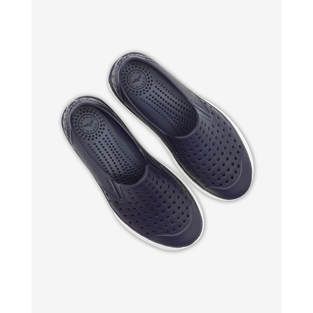 Giày lười Slipon Eva Phylon Urban Footprint Xanh Chàm Trắng (D2201 AD10)