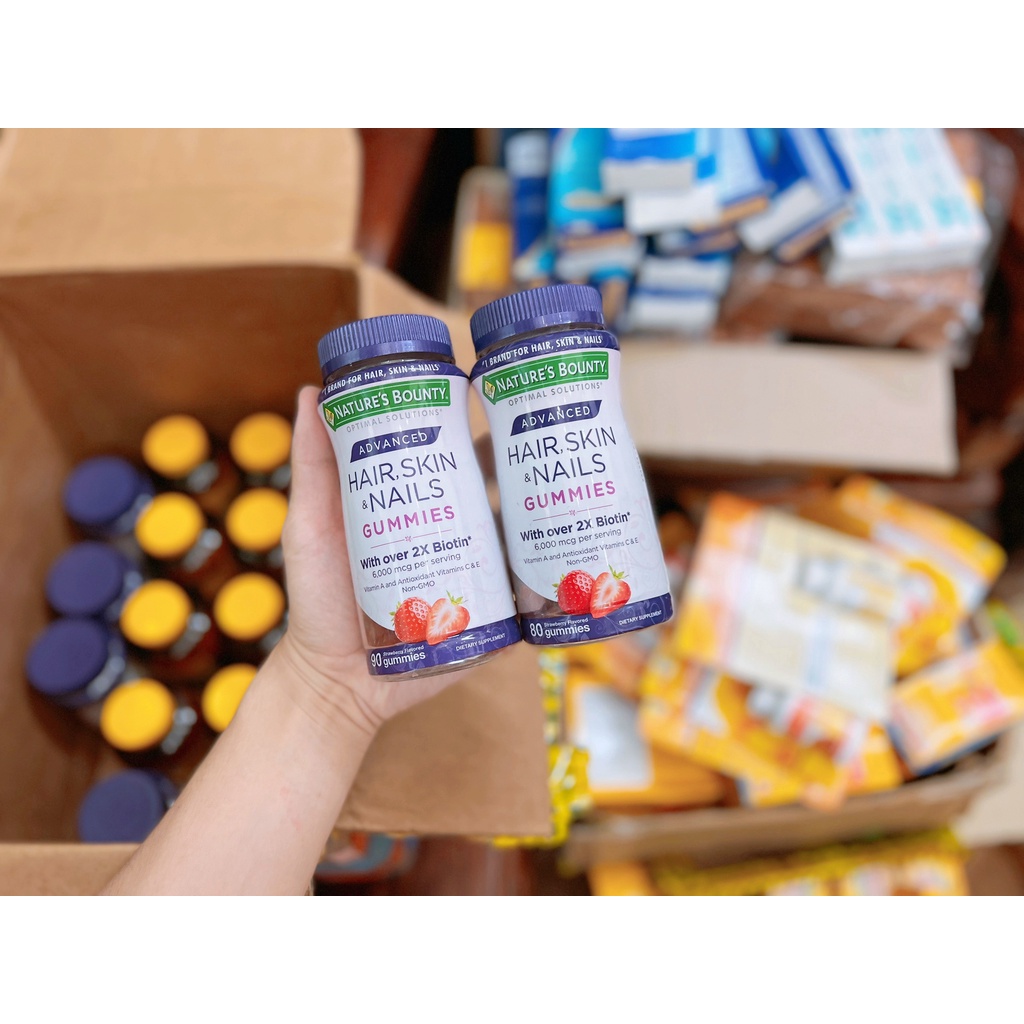 Hair skin nails Viên Uống Đẹp Da, Tóc, Móng Hair Skin Nail Nature's Bounty 150 Viên