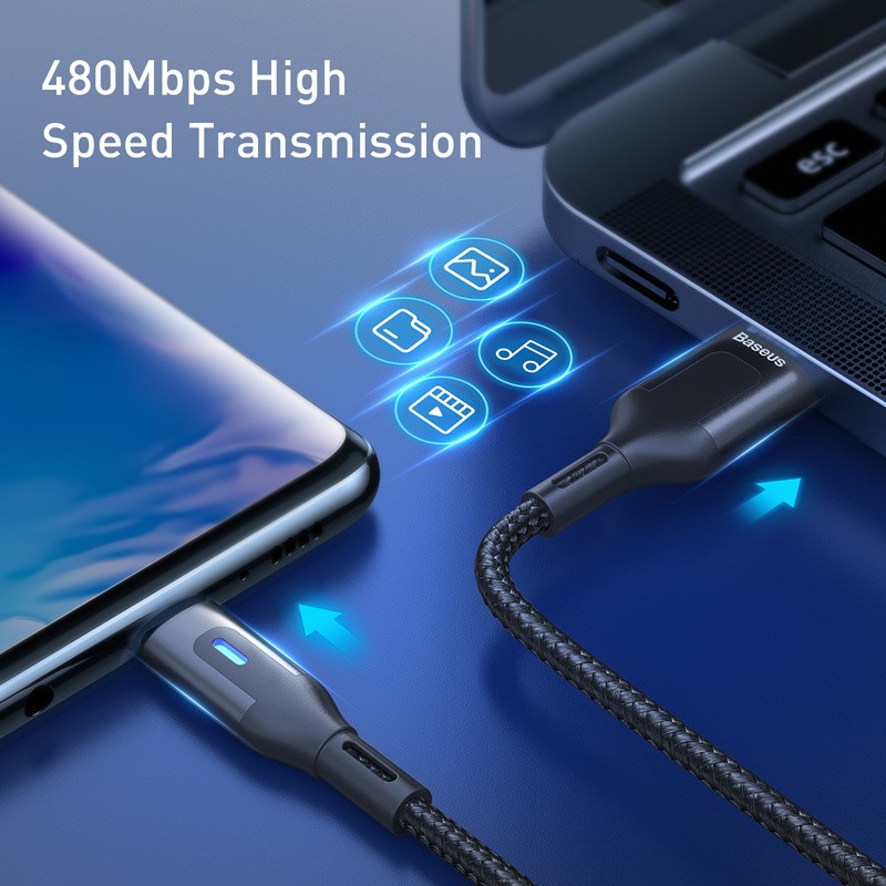 Dây Cáp Sạc Baseus Tốc Độ Nhanh Kết Nối Usb Type C 3.0 Cho Redmi Note 9 / 9s / 8 Pro