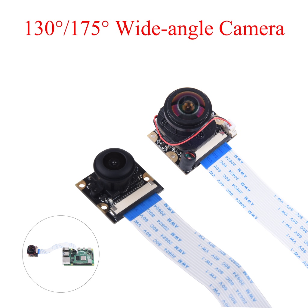 Mô-đun Camera góc rộng Raspberry Pi 4B 175°/130° Webcam 5MP có đèn LED cảm biến cho Raspberry Pi 4B 