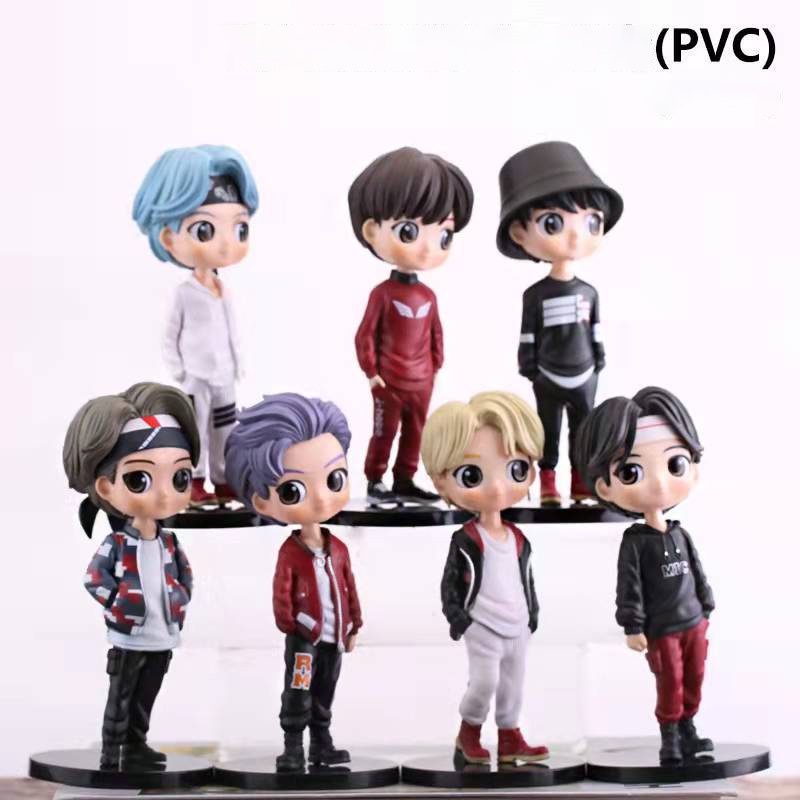 Set 7 Mô Hình Đồ Chơi Nhân Vật Trong Nhóm Nhạc Bts 15cm