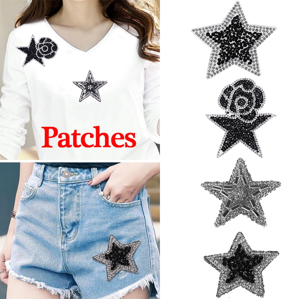 Sticker ủi thêu hình ngôi sao lấp lánh