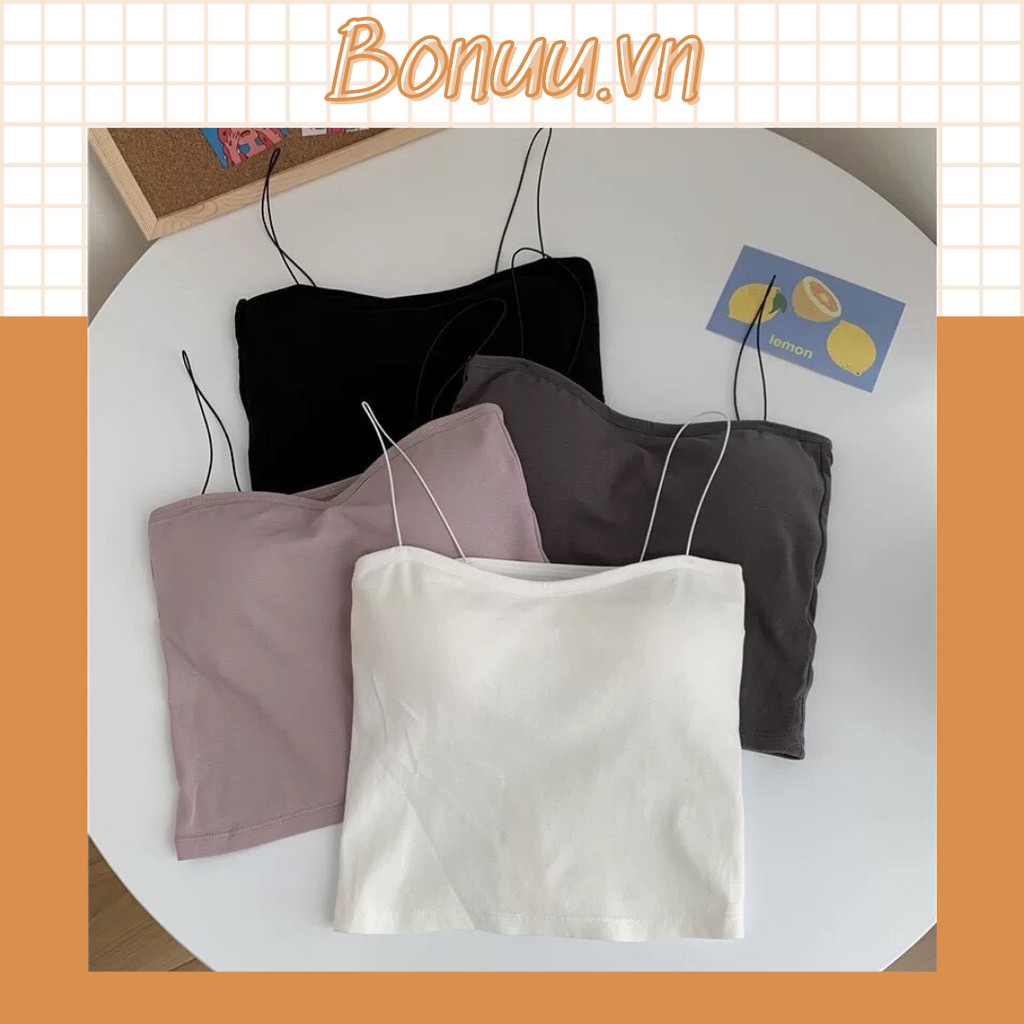 Áo hai dây mảnh có đệm ngực - Áo bra 2 dây sợi bún siêu mảnh