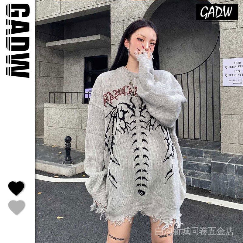 Áo sweater dáng rộng in chữ phong cách hiphop đường phố Mỹ phóng khoáng thời trang mùa đông cho nam nữ