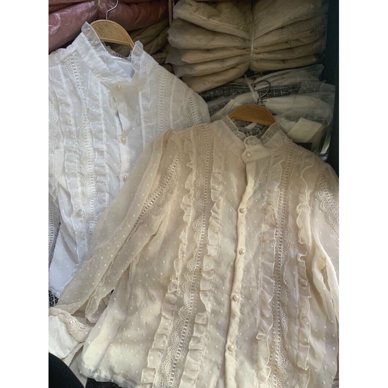 [Mã WASKT304 giảm 15% tối đa 30K đơn 99K] Áo sơ mi ren hạt sang chảnh | BigBuy360 - bigbuy360.vn