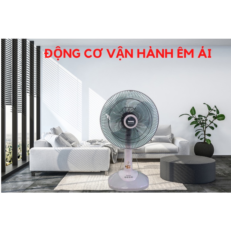 Quạt Bàn Benny BFT-46 - Màu Xám - Hàng Chính Hãng - BFT46 / GY / 60W / Cánh 40cm