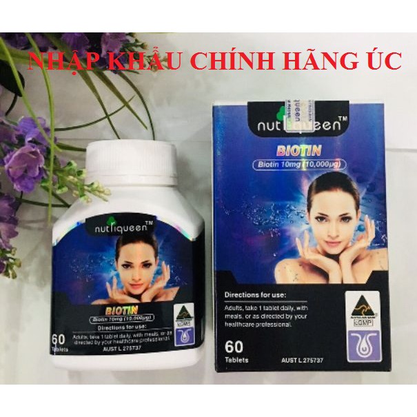 Viên uống mọc tóc NUTRIQUEEN BIOTIN  (Nhập Khẩu Úc ) -  KÍCH THÍCH TÓC MỌC NHANH HẠN CHẾ GÃY RỤNG - Hộp 60 viên