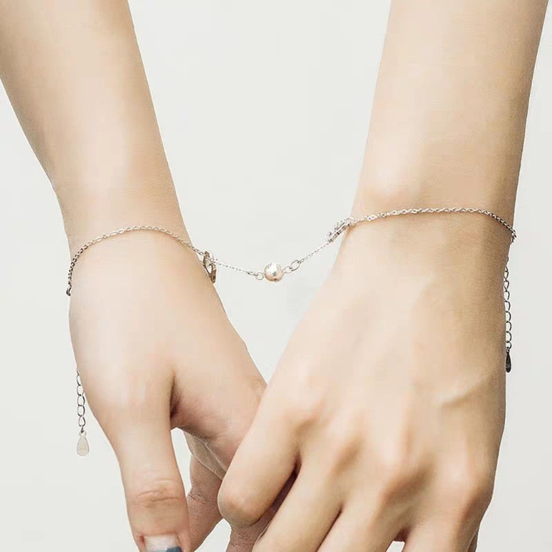 Vòng Đeo Tay Cặp Đôi Nam Châm Hình Mèo Vui Nhộn