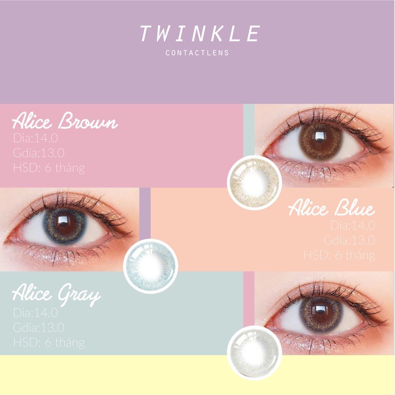 Kính áp tròng ánh nhũ Alice Lens Twinkle