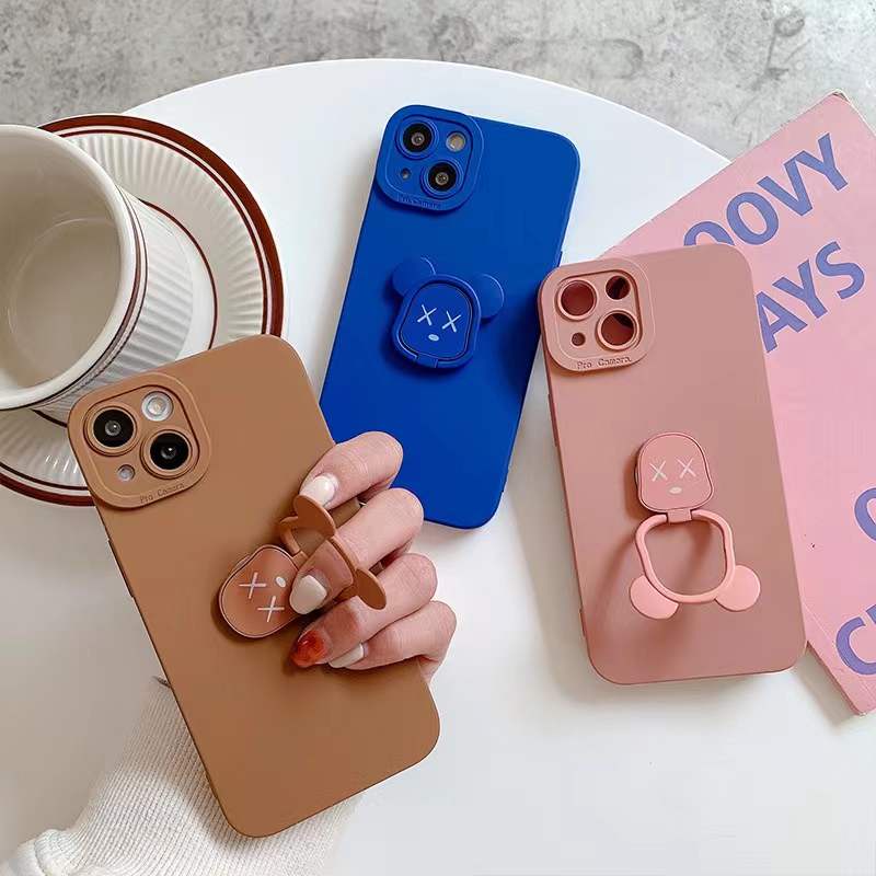 Bearbrick Ốp điện thoại hình gấu sang trọng cho iphone 13 Pro Max i13 13pro i12 12Pro 12 Pro Max