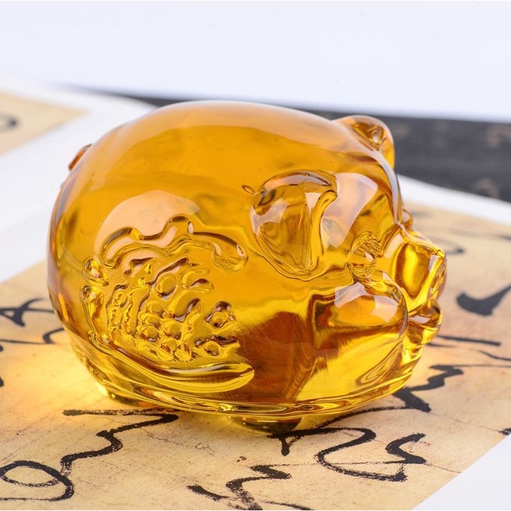 Heo Vàng, Lợn Vàng Pha Lê - kích cỡ BỰ (9 * 8* 6) 580 gram /Crystal Gold Pig Zodiac tượng trưng cho sự may mắn, giàu có.