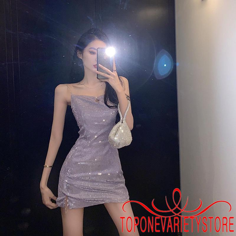 Đầm Ôm Hai Dây Đính Kim Sa Lấp Lánh Thời Trang Dành Cho Nữ | BigBuy360 - bigbuy360.vn