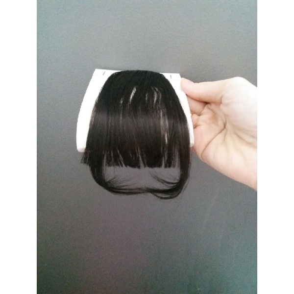 Tóc mái giả màu đen cho bé đeo kèm bờm tóc băng đô