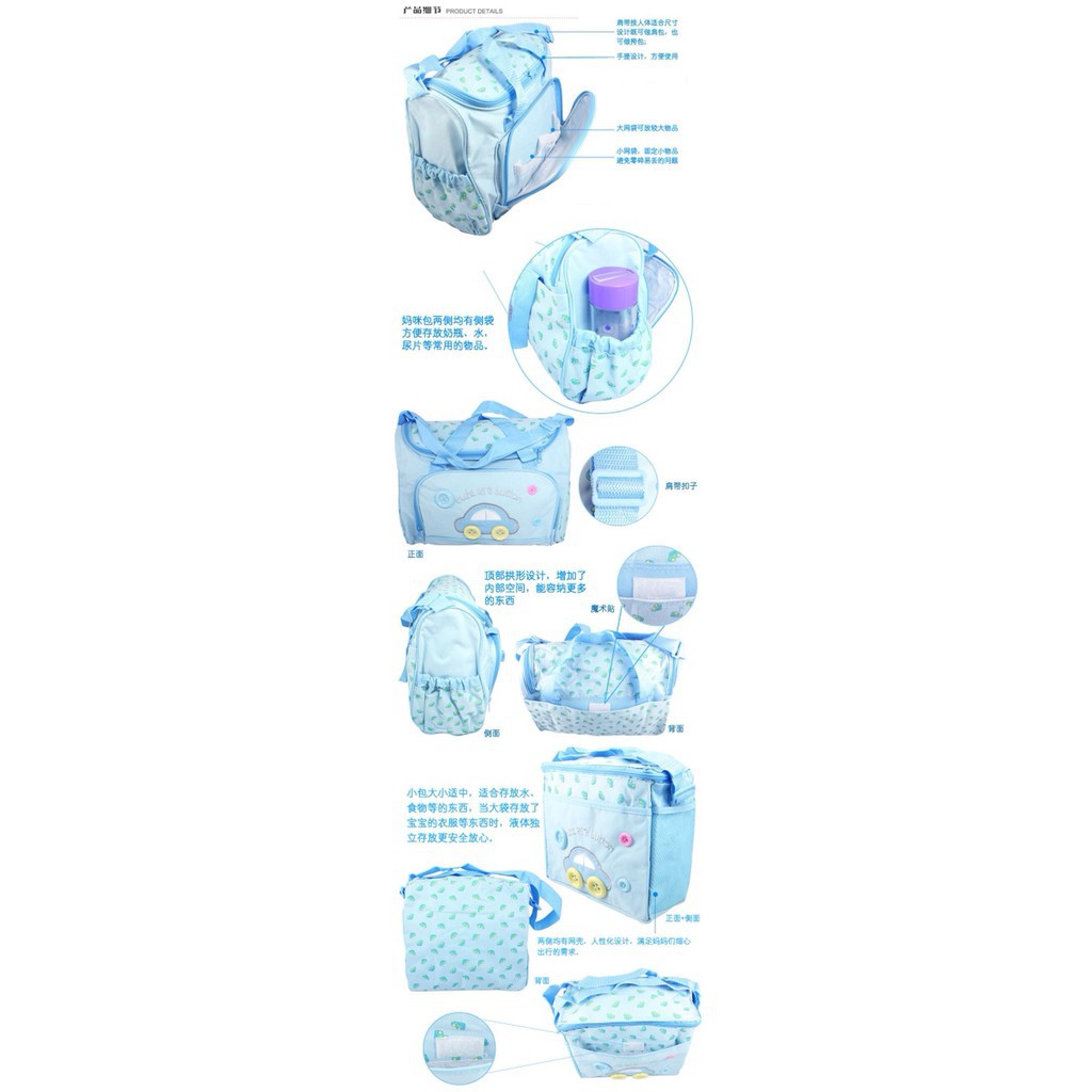 Balo bỉm sữa đa năng bền chắc bộ gồm 5 sản phẩm