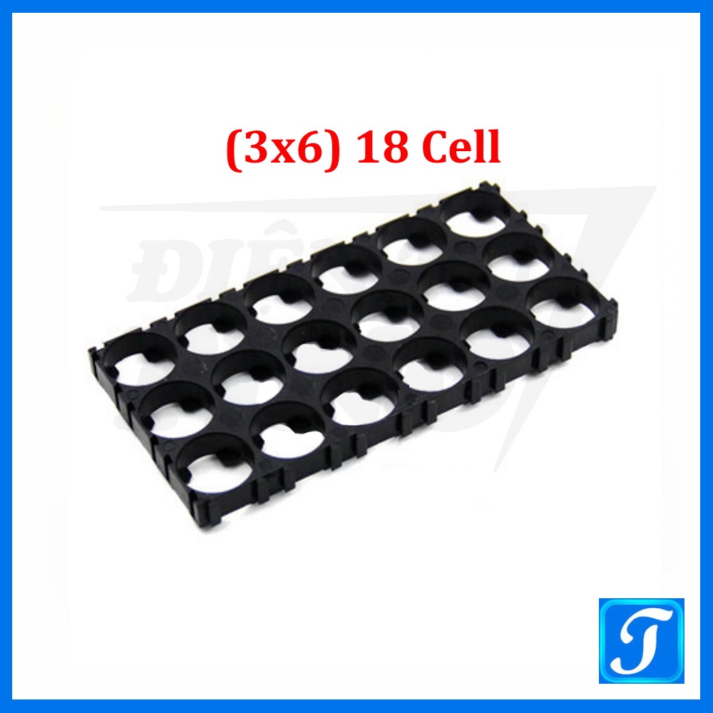 Đế Gắn Cell Pin 18650 Loại 15 Cell 18 Cell Chất liệu Nhựa ABS Cứng Cáp