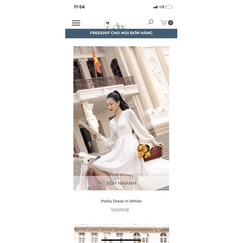 THANH LÝ ĐẦM OLV POLKA DRESS WHITE