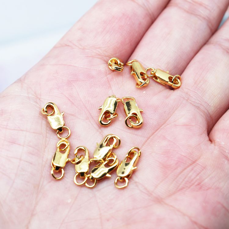 Phụ kiện móc càng cua màu vàng 18K chuyên dụng làm vòng tay DIY