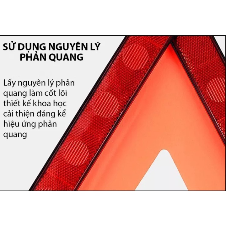 Tam giác phản quang cảnh báo cảnh báo từ xa -Biển Cảnh Báo Nguy Hiểm khi xe gặp sự cố trên đường size lớn 43x43cm