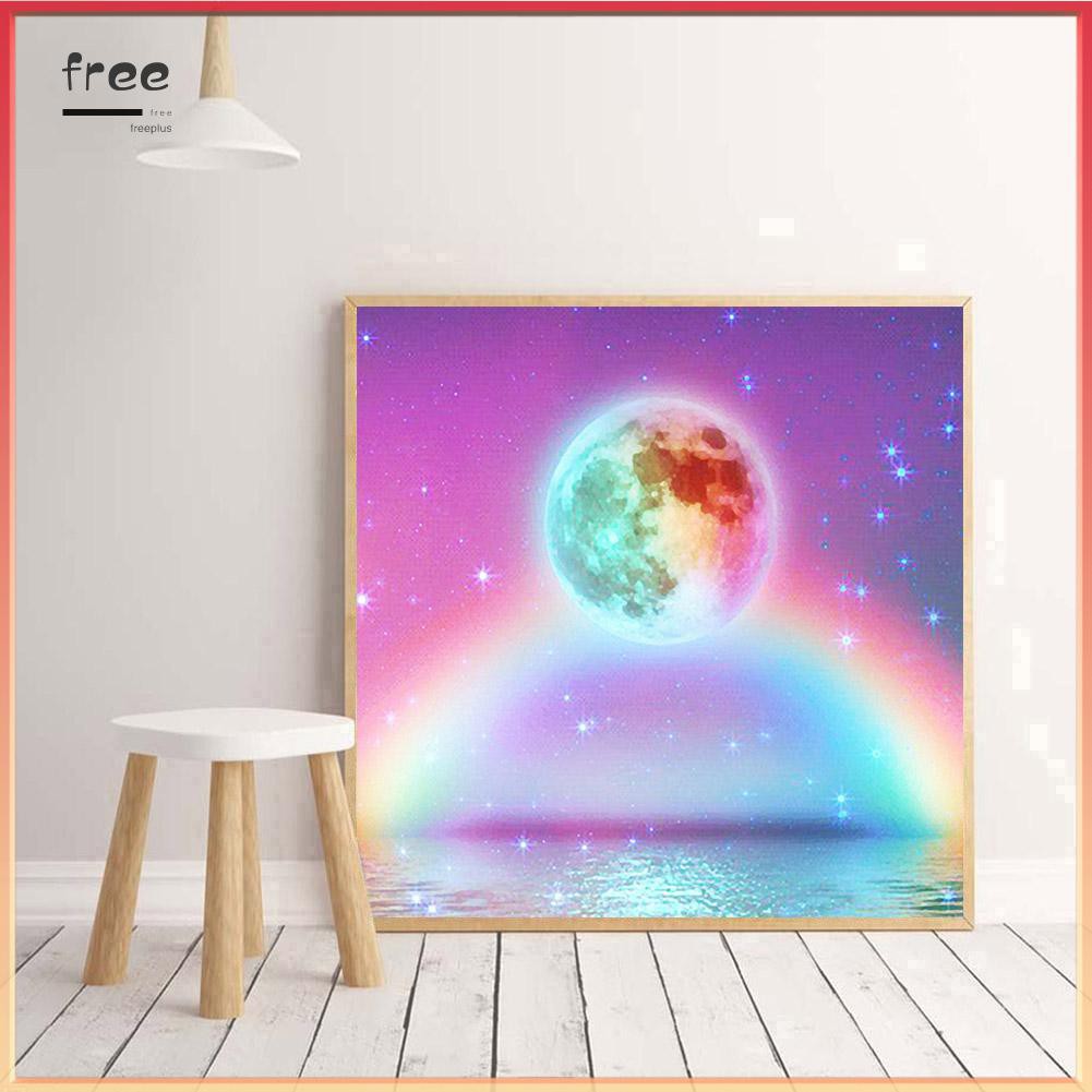 Tranh đính đá hình mặt trăng độc đáo 30x30cm DIY | BigBuy360 - bigbuy360.vn