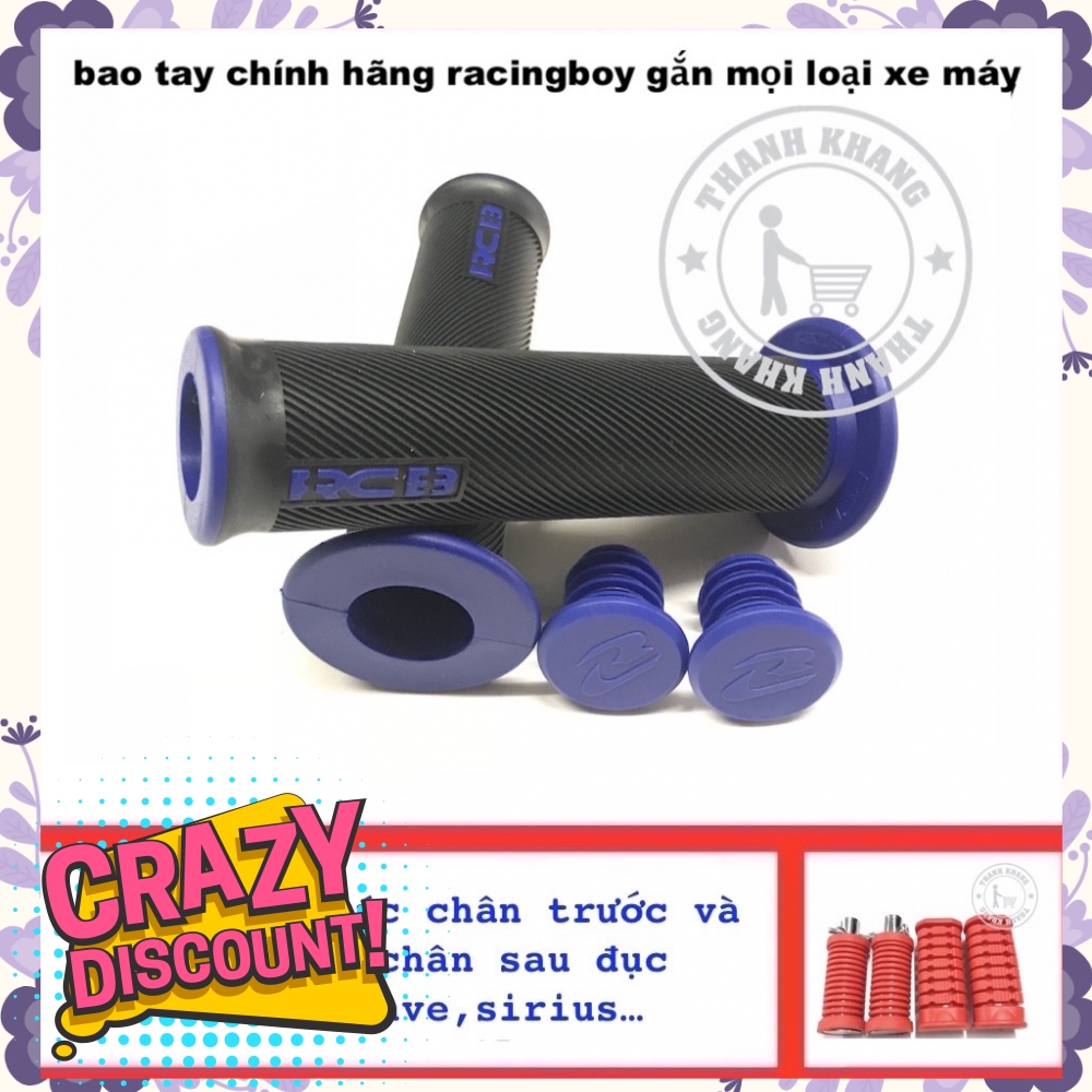 Bao tay chính hãng RACINGBOY gắn mọi xe máy,tặng gác chân trước sau dr,wave,sirius màu đỏ 006001265 006000572 006000577