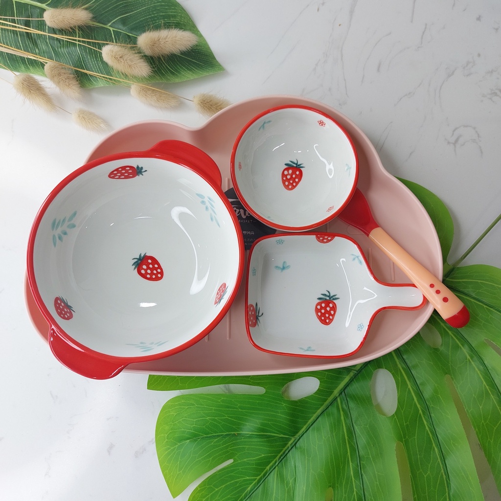 Set Bát Sứ 5 Chi Tiết Ăn Dặm Combo Bát Ăn Dặm Dễ Thương Cho Bé-Mamadk