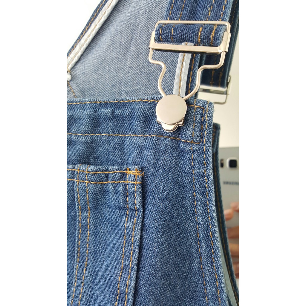 Quần yếm jeans Quảng Châu ống rộng form dài siêu tôn dáng | BigBuy360 - bigbuy360.vn