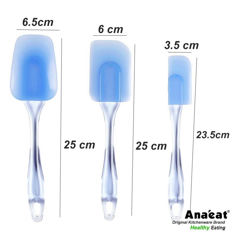 Set 3 muỗng trộn Anaeat bằng silicon phết kem làm bánh cho nhà bếp