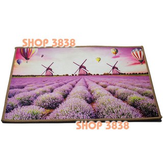 Thảm lót sàn chùi chân họa tiết 3d hoa lavender