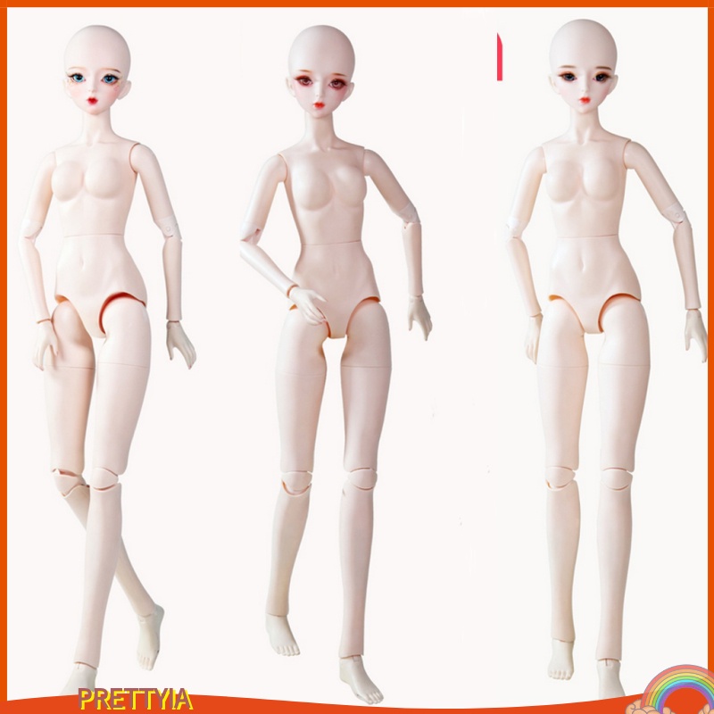 [PRETTYIA]60cm Ball Jointed Doll Nude Vinyl Body Mold without Head DIY Practice Parts
